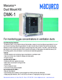 Thumbnail of document Data Sheet - DMK-1 Duct Mounting Kit